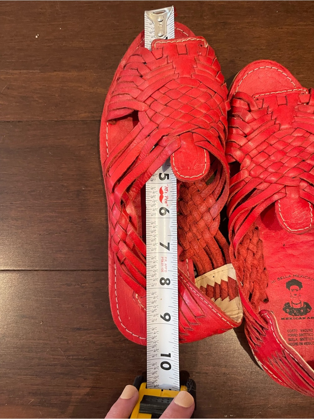 red mexican woven huaraches sandals nwot - Picture 7 of 7